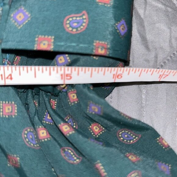 S.L. Fashions Vintage Green Geo Print Belted Collared Shirt Dress Medium - Picture 14 of 16